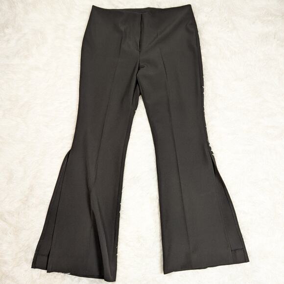 Y2K Vintage Sharagano Split Leg Flare Pants Black Size Large - Picture 9 of 9